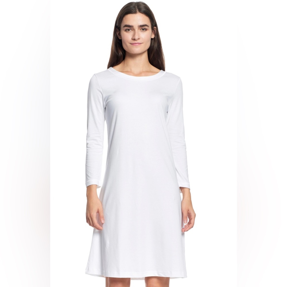 P.Jamas White Butterknit Ballet gown Long Sleeve Nightgown S